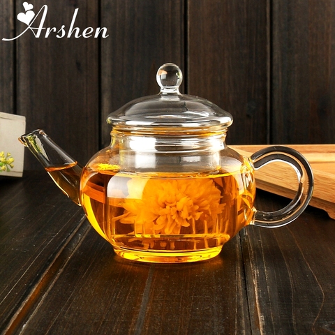 Arshen-TETERA de vidrio de borosilicato de 250ML, elegante, resistente al calor, taza para té floreciente, café de hierbas con infusor, regalo ► Foto 1/6