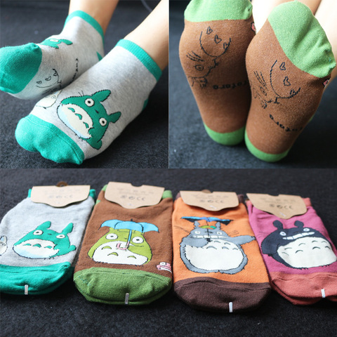 Calcetines tobilleros con estampado de Anime para mujer, medias de algodón con estampado de personajes Harajuku, Totoro, Ghibli Miyazaki ► Foto 1/6