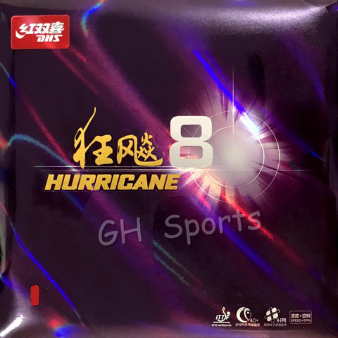 DHS Hurricane 8 Hurricane8 Pips en tenis de mesa, goma con esponja PingPong ► Foto 1/6