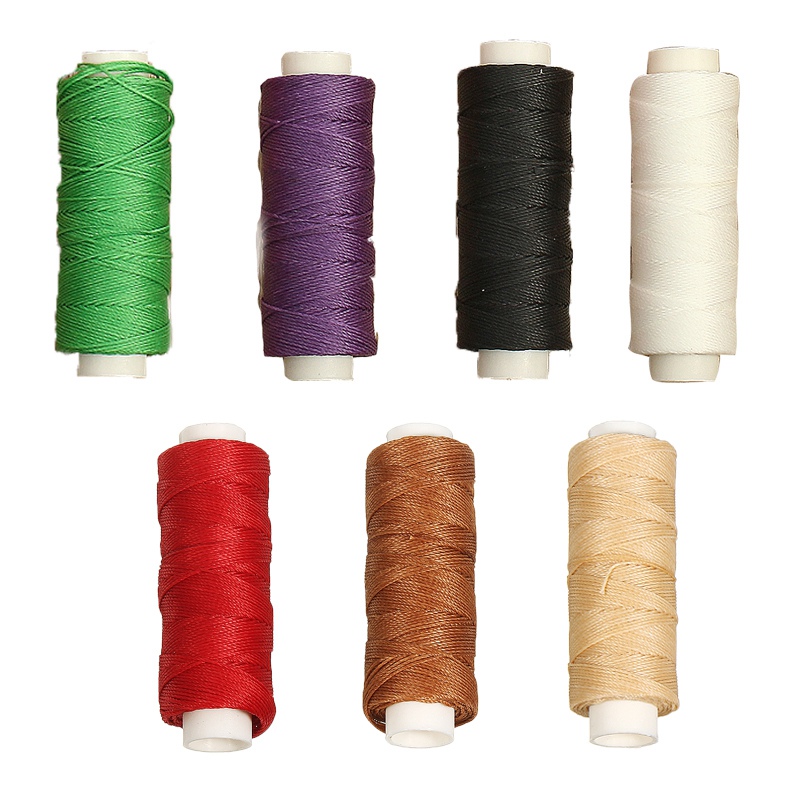 Cable de hilo encerado de cuero para herramientas de artesanía, hilo de costura de poliéster, Multicolor, duradero, 50 metros, 0,45mm ► Foto 1/6