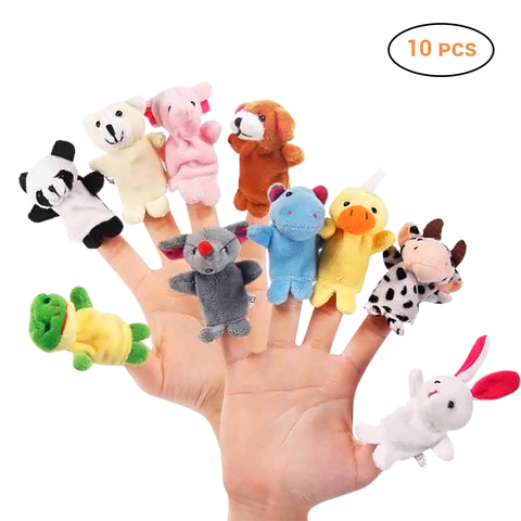 10 unids/set de dibujos animados marioneta de dedo de Animal de peluche para bebé juguetes niños juguetes de peluche juguetes de detalle para bebé muñecas vingerpoppetjes ► Foto 1/6