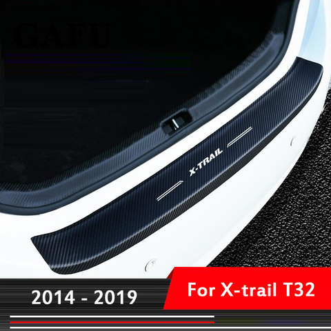 Cubierta de placa de Protector de Parachoques Trasero interior de fibra de carbono PU para nissan, accesorios de coche para nissan x trail x-trail t32 2017 2022 2014 ► Foto 1/3