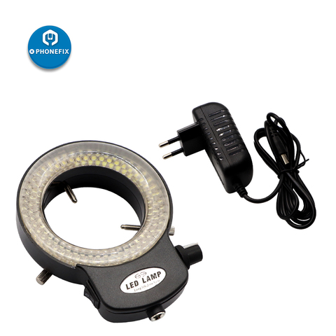 Lámpara iluminadora ajustable de 144 Anillo de luz LED para la industria microscopio estéreo, lupa de cámara Digital con adaptador de corriente de CA ► Foto 1/1