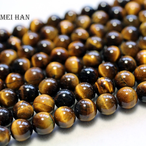 Meihan-ojo de tigre marrón Natural, 8mm (3 hebras/juego), cuentas de piedra para fabricación de joyas redondas, Envío Gratis ► Foto 1/1