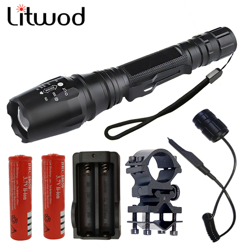 Litwod-linterna táctica Z20V5 XHP50, Luz LED potente, XM-L, L2, Zoom, batería 2x18650, para caza ► Foto 1/6