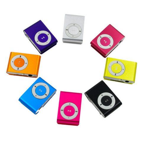 Nuevo portátil Clip de Metal MP3 jugador con 5 colores de caramelo No hay tarjeta de memoria reproductor de música con TF ranura ► Foto 1/6