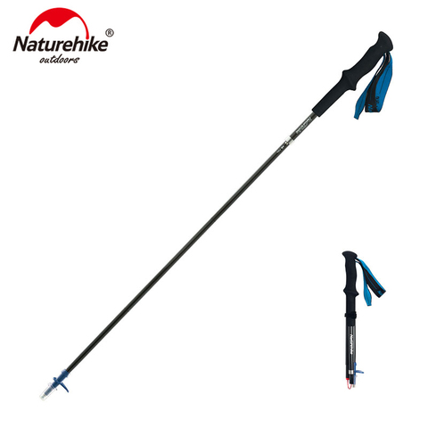 Naturehike ultraligero 4 secciones ajustable plegable Trekking fibra de carbono senderismo palos NH18D020-Z ► Foto 1/6