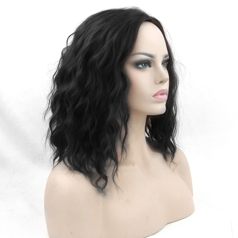 Soowee Cosplay peluca rizada BOBO negro pelucas cortas mujeres pelo sintético resistente al calor Fiber Party pieza de pelo ► Foto 1/6