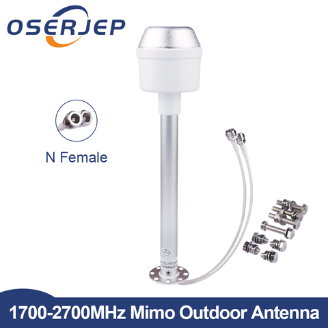 4G mimo alimentación de la antena 1700-2700 MHz 2G 3G 4G LTE al aire libre antena RSS 2X24dBi antena externa con conector hembra N ► Foto 1/5