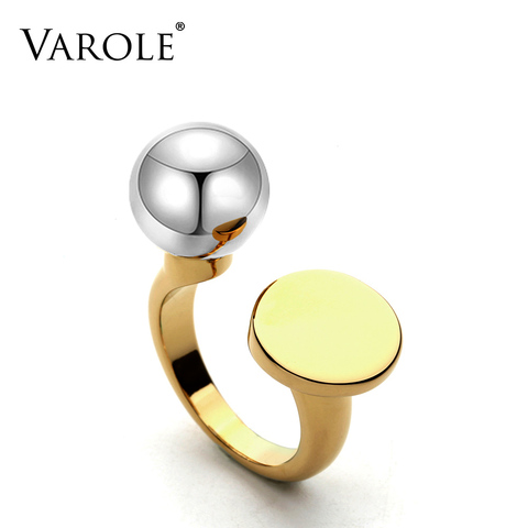 Anillo de bola y círculo a la moda para mujeres anillo de Color dorado para mujeres ► Foto 1/6