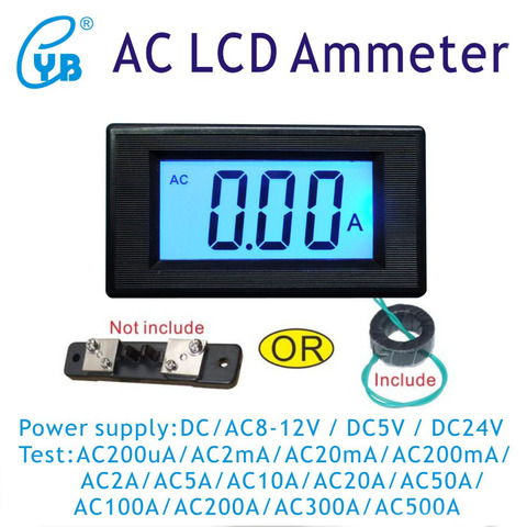 Pantalla LCD Digital AC amperímetro actual probador con una tomografía de AC 2A 5A 10A 20A 100A actual medidor de Panel de Medidor de amperios fuente de alimentación DC/AC8-12V ► Foto 1/3