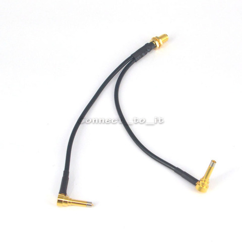 Cable RF SMA/F hembra a doble MS156 adaptador de conector de ángulo recto de doble enchufe módem de Cable de extensión de 6'' ► Foto 1/6