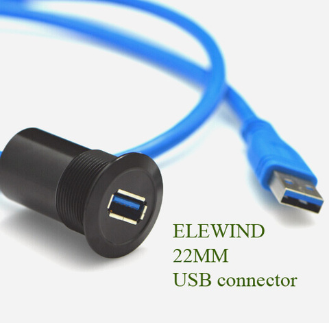 Conector USB de metal de 22mm, conector USB 3,0 hembra A macho con cableado de 60cm ► Foto 1/3