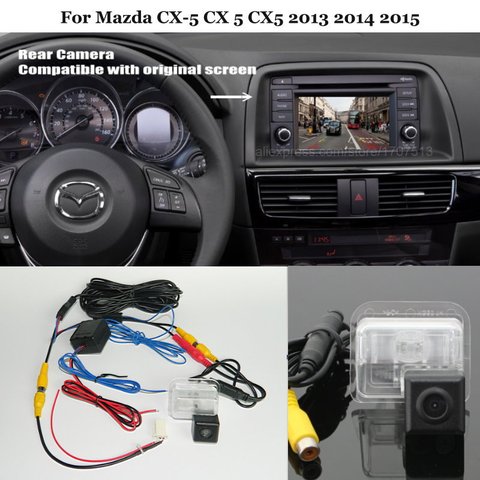 Yeshibation cámara de visión trasera para Mazda CX-5 CX 5 CX5 2013 de 2014-atrás inversa juegos de cámara RCA y Original Compatible con pantalla ► Foto 1/6