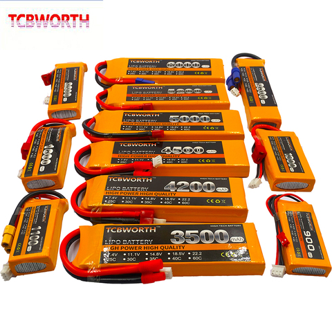 RC batería LiPo 2S 7,4 V 1500mAh 2600mAh 3000mAh 4200mAh 5200mAh 6000mAh 30C 40C 60C para Dron aeroplano RC helicóptero, coche 2S LiPo ► Foto 1/5