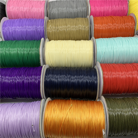 Cordón de algodón encerado de colores, cuerda de rosca encerada de 10 yardas, 1mm, para fabricación de joyas, pulsera Shamballa ► Foto 1/2