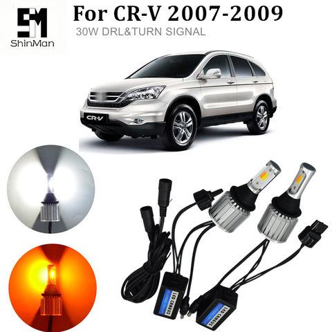 Shinman-luz de circulación diurna DRL +, intermitentes delanteros todo en uno, para Honda CR-V, CRV, 2007-2009, 7440 ► Foto 1/5