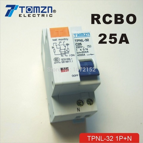 Dpnl 1 P + n 25A 230 V ~ 50Hz/60Hz corriente residual disyuntor con y protección contra fugas rcbo ► Foto 1/1