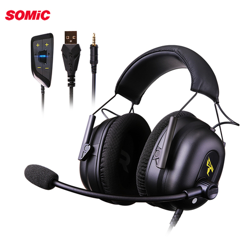 Somic G936N auriculares para juegos jugador PS4 auriculares Virtual 7,1 con cable de 3,5mm ordenador estéreo de auriculares con micrófono para PS4 Xbox computadora portátil ► Foto 1/6