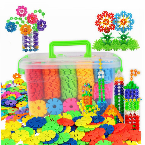 100 Uds niños chico bebé juguetes Multicolor bloques de construcción copo de nieve creativos educativos de construcción de plástico Juguetes ► Foto 1/5