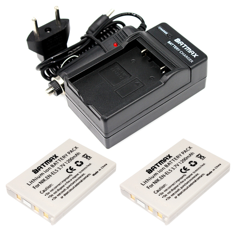 Batería de en-el5 para cámara el5 + cargador de batería y cargador de coche para NIKON COOLPIX P510 P530 3700 4200 5200 S10 P4 P3 ► Foto 1/1