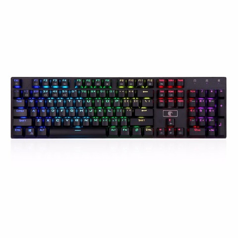 Teclado mecánico para jugar con retroiluminado con LED RGB, interruptores de color marrón, 104 teclas, antighosting, QWERTY, diseño de EE. UU., Eagle Z-88 ► Foto 1/6