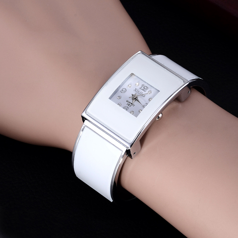 Xinhua-relojes blancos y negros para mujer, pulsera de acero inoxidable, relojes de cuarzo rectangulares de lujo para mujer 2022 ► Foto 1/6