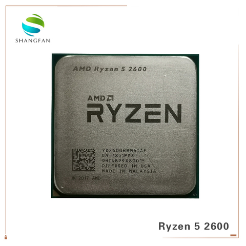 Procesador de CPU de seis núcleos, accesorio para ordenador de CPU con 6 o 12 núcleos AMD Ryzen 5, 2600, R5, 2600, 3,4 GHz, 65W, YD2600BBM6IAF AM4 ► Foto 1/1