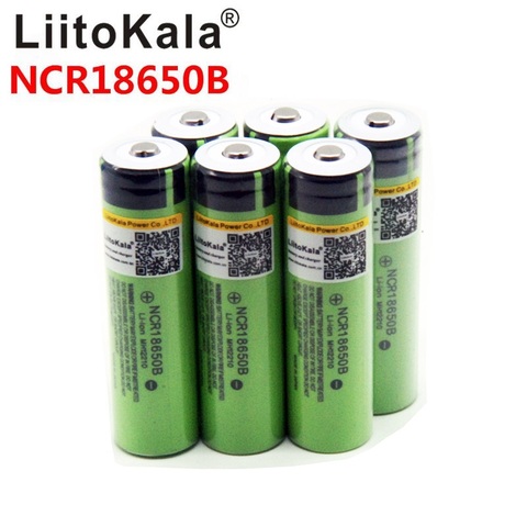 LiitoKala 18650 batería de 3400mAh 3,7 V NCR18650B Li-Ion batería recargable 18650 batería 3400 ► Foto 1/6