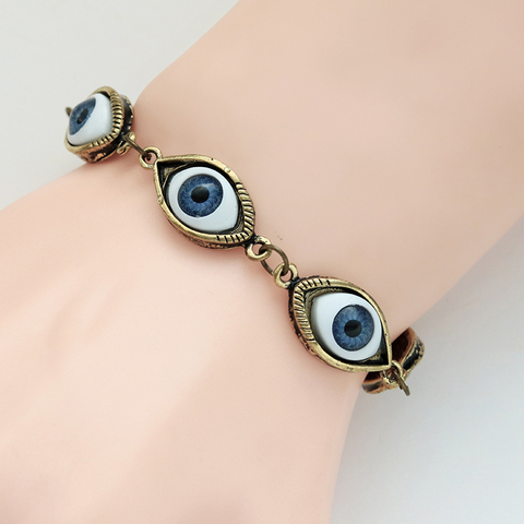 Vintage gótico ojos de demonio brazalete Punk Pulseras de ojo maligno para las mujeres joyería de Metal envío de la gota Pulseras Mujer Moda 2022 ► Foto 1/6