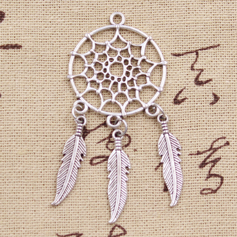 5 piezas de amuletos Native Dream Catcher conector colgante de fabricación antigua adecuado, color plata bronce tibetano Vintage, joyería hecha a mano DIY ► Foto 1/4