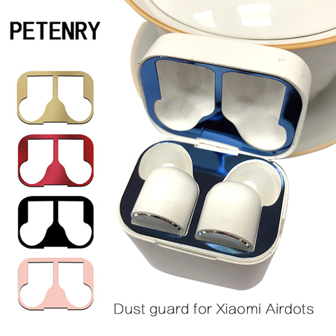 Polvo de Metal para Xiaomi Airdots Pro auricular Bluetooth a prueba de polvo adhesivo protector para la piel para Airdots cubierta de la Caja Accesorios ► Foto 1/6