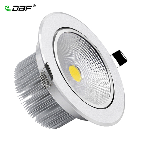 DBF-armazón de plata redondo regulable, LED empotrado, 7W, 9W, 12W, 15W, 18W, foco de techo COB con controlador LED, iluminación interior ► Foto 1/6