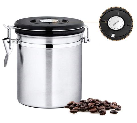 Contenedor de Café de acero inoxidable Leeseph-recipiente de granos de café con válvula co2, negro ► Foto 1/6