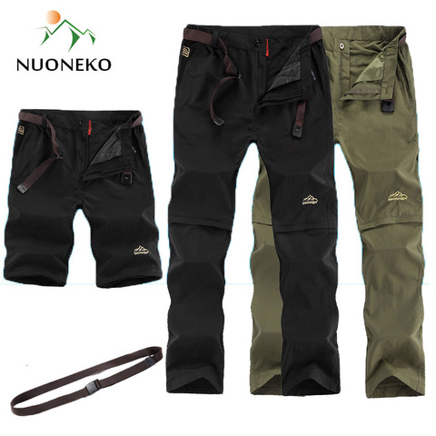 NUONKEO 2022 pantalones de senderismo de secado rápido al aire libre de verano removibles para Hombre Pantalones cortos deportivos de Camping Trekking pantalones impermeables PN10 ► Foto 1/6