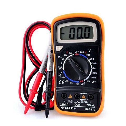 HYELEC-multímetro Digital con alarma de zumbador, amperímetro de resistencia de corriente continua y voltaje de CA y CC, modelo MAS830 ► Foto 1/1