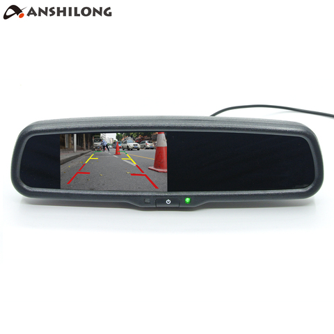 ANSHILONG-espejo retrovisor Universal para coche, pantalla LCD TFT de 4,3 pulgadas, Interior, 2 canales de entrada de vídeo ► Foto 1/6