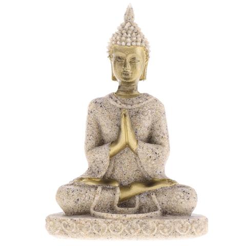 MagiDeal La Hue, estatua de Buda para meditación, escultura hecha a mano, figurita de meditación, adornos en miniatura, estatua para casa D #3 ► Foto 1/6