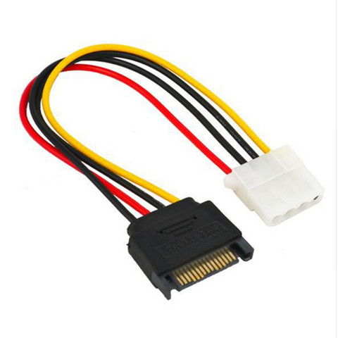 Adaptador de extensión hembra de 15 pines SATA macho a Molex IDE 4 pines Cable de alimentación IDE a placa madre Serial ATA Disco Duro HDD de ordenador ► Foto 1/3