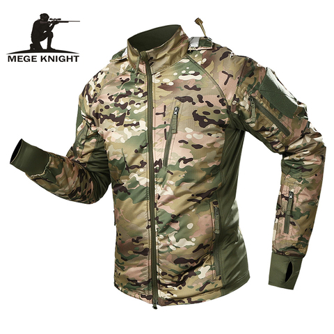 MEGE-chaqueta táctica militar impermeable para hombre, chaqueta cálida, cortavientos de camuflaje, con capucha, Ejército de EE. UU. ► Foto 1/6