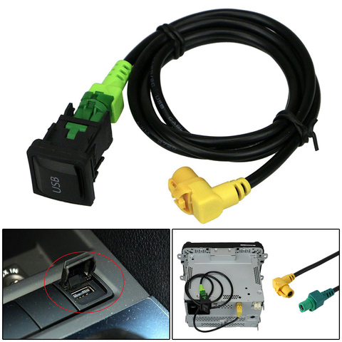 Interruptor USB hembra con Cable para RCD510 RCD310 VW Golf/GTI/R MK5 MK6 Jetta M8617 ► Foto 1/6