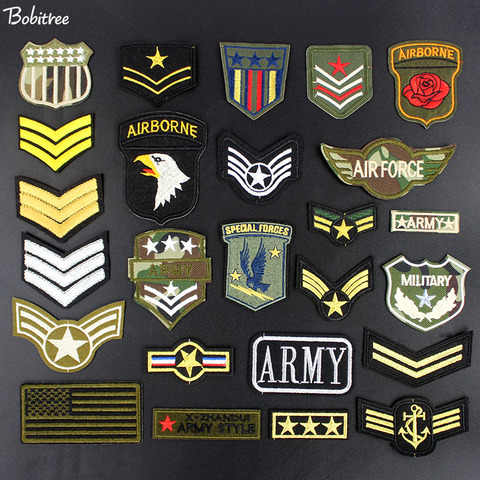 Parches militares del Ejército bordado de hierro en la bandera de costura insignias del Ejército de la Fuerza Aérea americana para accesorios de ropa ► Foto 1/6