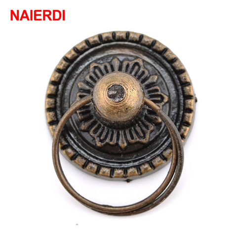 NAIERDI unids 2 piezas Retro bronce cocina gabinete perillas armario puerta manijas armario Vintage muebles manija joyero cajón tiradores ► Foto 1/6