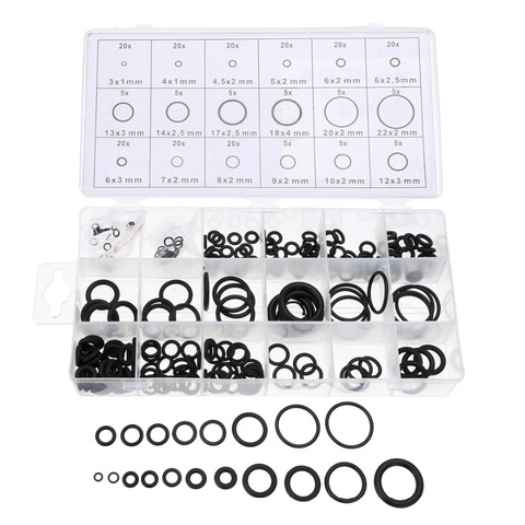 225 pcs Rubber O Ring O-Ring Washer Seals Watertightness Assortment Different Size With Plactic Box Kit Set ► Foto 1/6