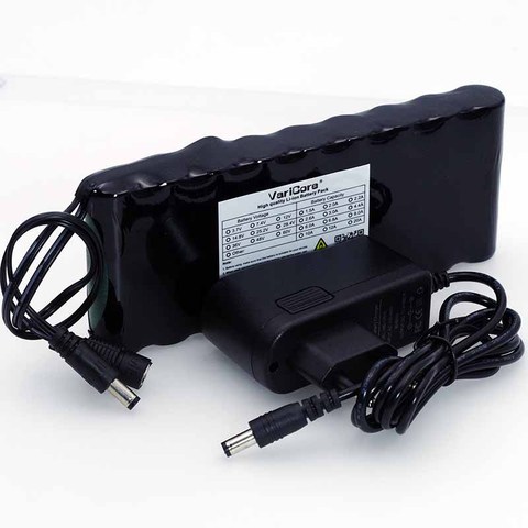 VariCore-batería recargable de 12 v, 9,8 Ah, 9800mAh, 18650, placa de protección de 12 V, batería de Monitor CCTV + cargador de 12,6 V 1A ► Foto 1/5