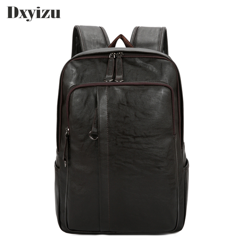 Mochila De piel auténtica para hombre, bolso sencillo de alta calidad, multifunción, de negocios, sólido, Vintage, informal, juvenil, de viaje ► Foto 1/1