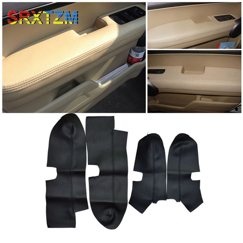 Para Honda CRV 2007, 2008, 2009, 2010, 2011 W accesorios puerta apoyabrazos de paneles de cuero de microfibra cubiertas de molduras para Honda CRV ► Foto 1/6