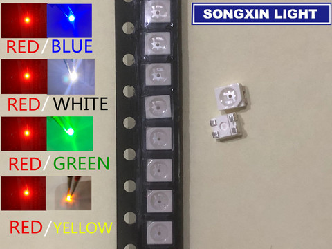 20 piezas 3528 SMD LED Bicolor Rojo-Azul rojo/amarillo/Verde/Blanco/azul verde, PLCC-4 de modelado de tren, modelo 1/35 ► Foto 1/1