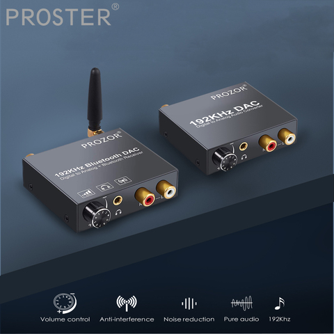 Proster Control de volumen DAC convertidor Digital óptico Coaxial Toslink a analógico RCA convertidor de Audio con receptor Bluetooth ► Foto 1/6