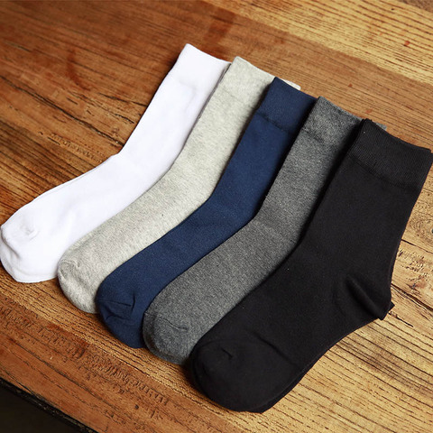 Calcetines de algodón de talla grande para hombre, calcetín informal de negocios, de marca, en tubo, negro, tobillero, blanco ► Foto 1/6